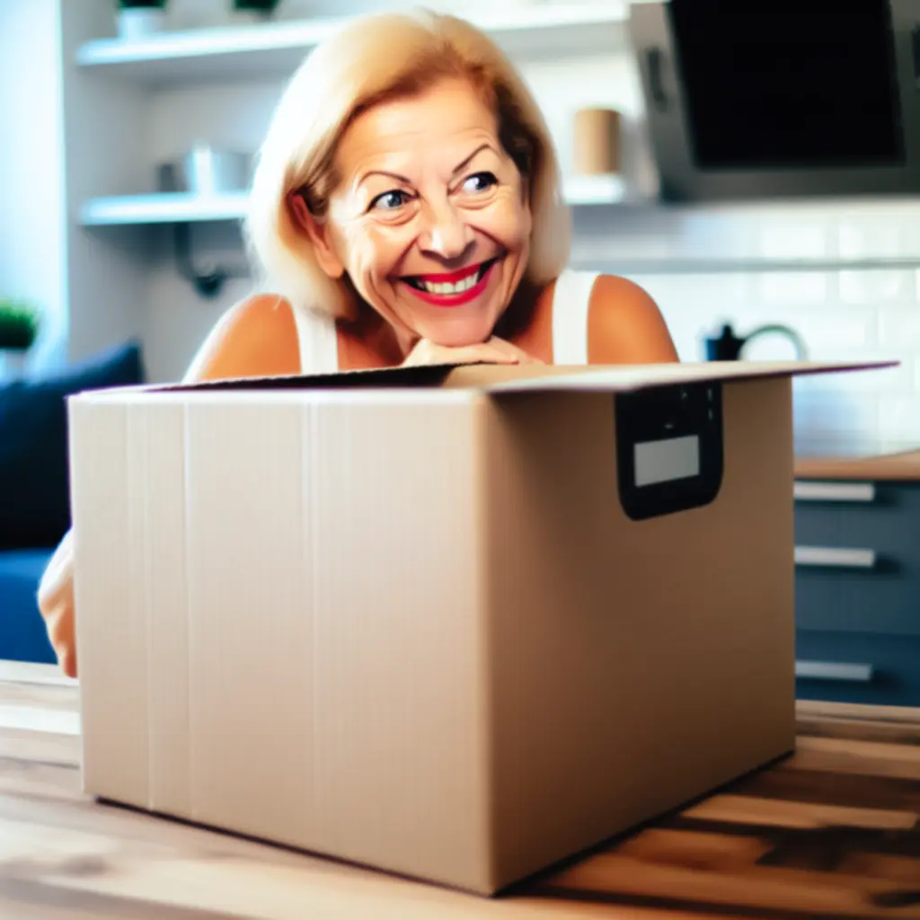 Klient dzielący się opinią na temat gadżetu kuchennego